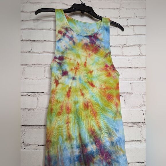 Sz XL OOAK ribbed tank ice dyed! - Picture 1 of 8